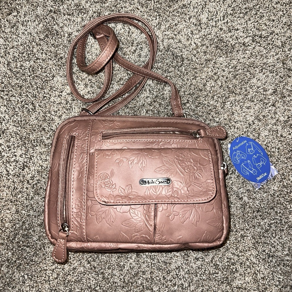 MultiSac Zippy Triple Compartment Crossbody Bag Hazelnut‎